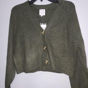 Hippie Rose Olive Camo Cardigan Sweater Womens Juniors Size Small New